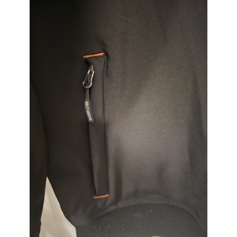 Harley Davidson Jacket Mens Black Gray Spell Out Soft Shell Embroidered L - Picture 7 of 16